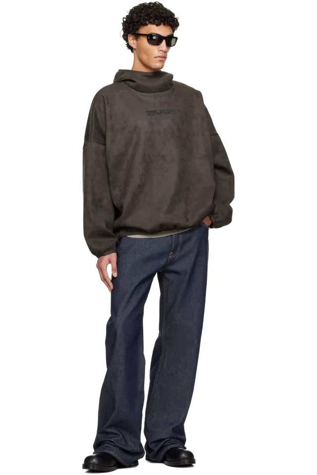 Fear of God ESSENTIALS Brown Holiday Faux-Suede Fleece Modern Hoodie, photo 4 of 4 from SSENSE
