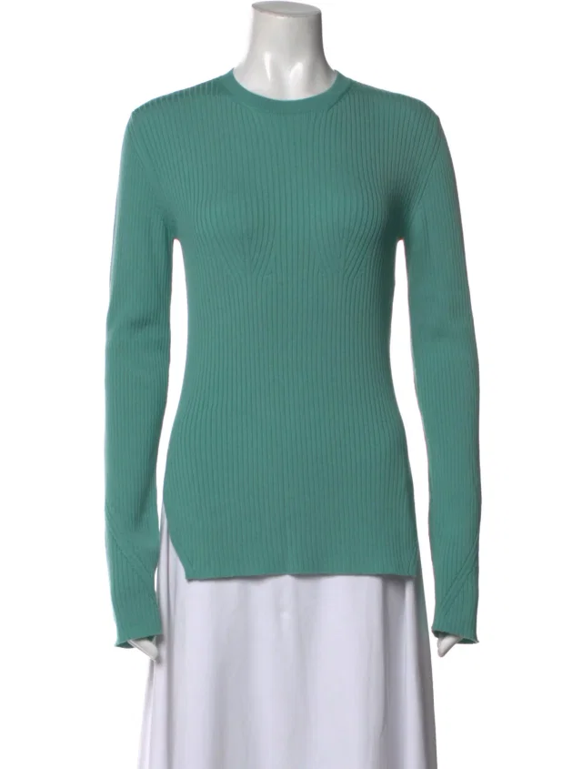 Stella McCartney Virgin Wool Crew Neck Top w/ Tags in green Wool from The RealReal