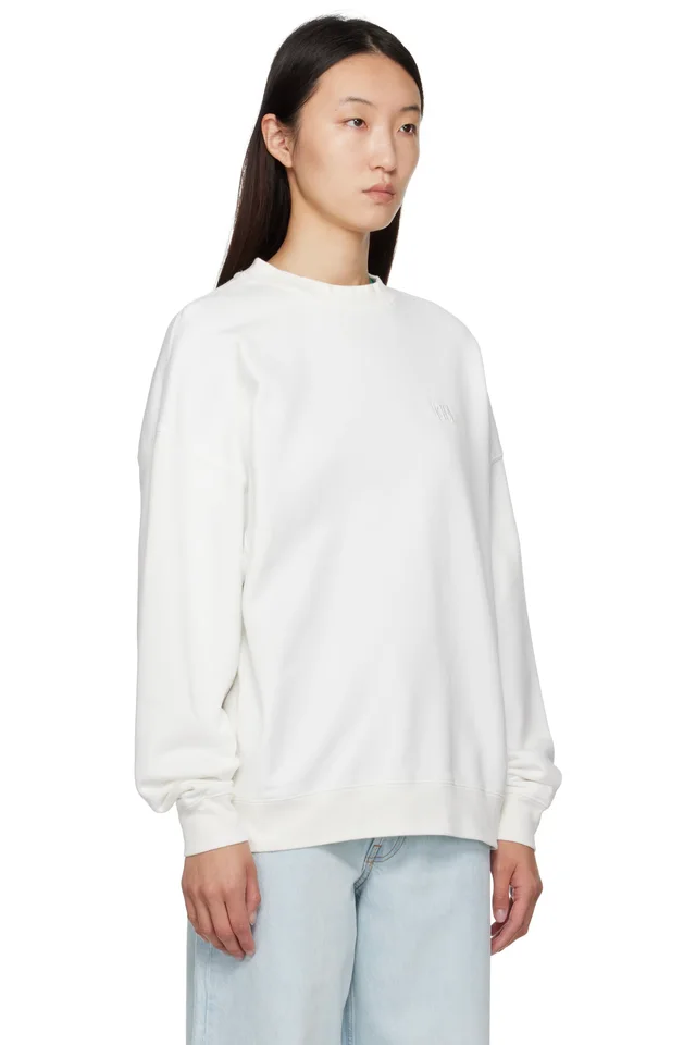 ANINE BING Off-White Miles Framed Monogram Sweatshirt, photo 2 of 4 from SSENSE