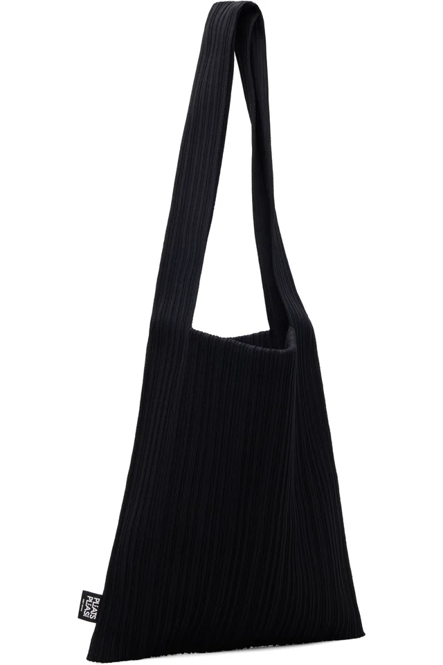 PLEATS PLEASE ISSEY MIYAKE Black Crepe Knit Tote, photo 3 of 4 from SSENSE