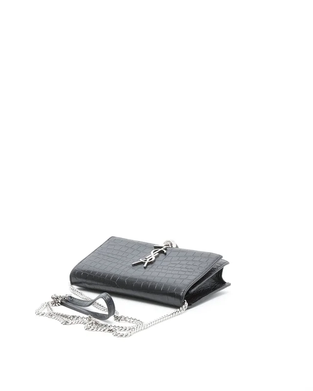 Saint Laurent Croc Kate Wallet On Chain Bag in Crocodile from A Retro Tale, photo 4 of 9