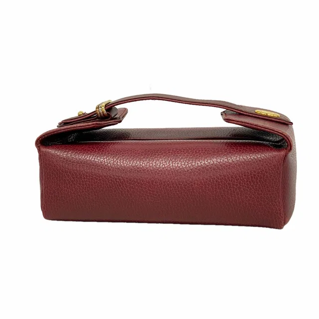 Cartier Vanity Bag Trinity Leather Bordeaux Gold Silver in Burgundy Leather from The Reluxe