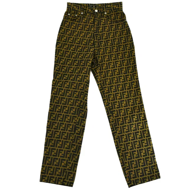 Fendi Zucca Pants Brown #42 in Brown from AMORE Vintage Tokyo