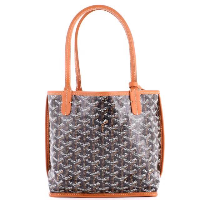 Goyard Anjou Reversible Tote Coated Canvas Mini in brown|red Coated canvas from Rebag