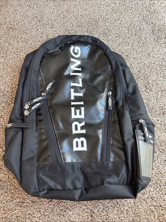 Breitling Men's Logo Backpack With Vertical Branding in black from Poshmark
