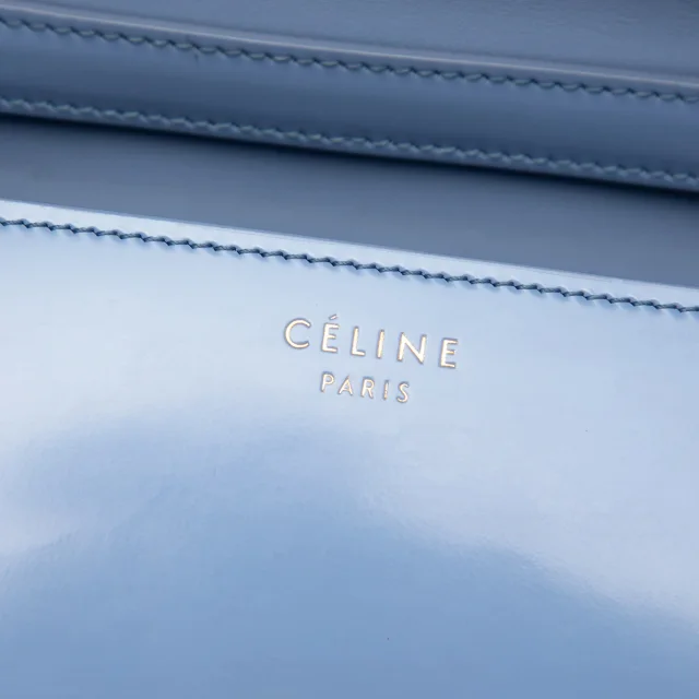 Celine Medium Shiny Calfskin Classic Box in blue Calfskin from Her-Age, photo 5 of 6
