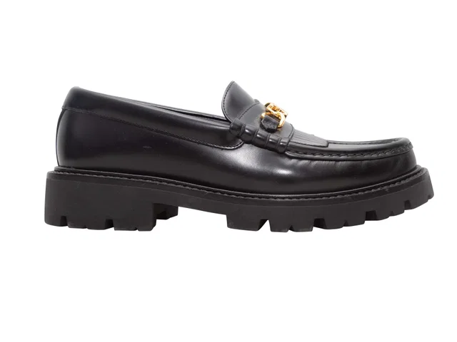 Celine Triumph Loafers Size 38 in Black Leather from Designer Revival
