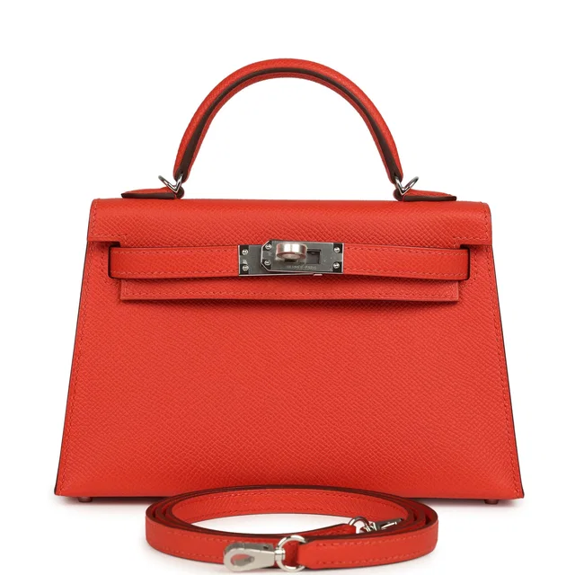 Hermès Kelly Sellier 20 Capucine Epsom Palladium Hardware in Epsom leather from Madison Avenue Couture