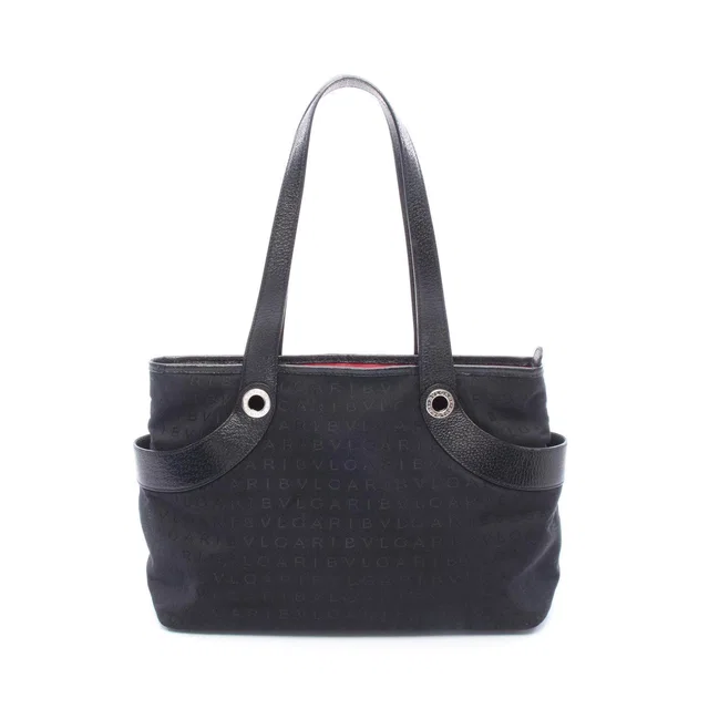 Bvlgari Logo Mania Canvas Leather Tote Bag in Canvas from LuxUness