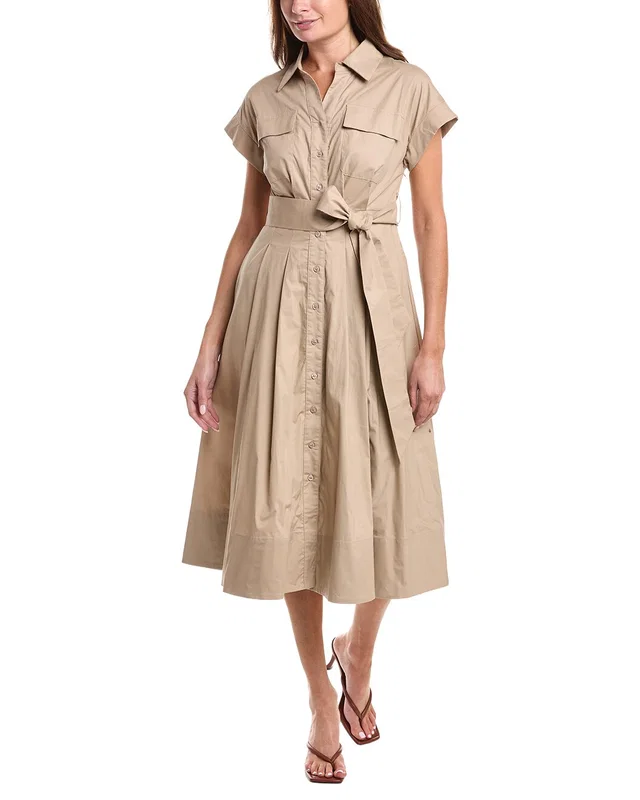Gracia Front Pockets Shirtdress in https://asset1.ruecdn.com/images/sw/141567/1415673313_RLSW_brown.jpg, image 1 of 1 from Rue La La