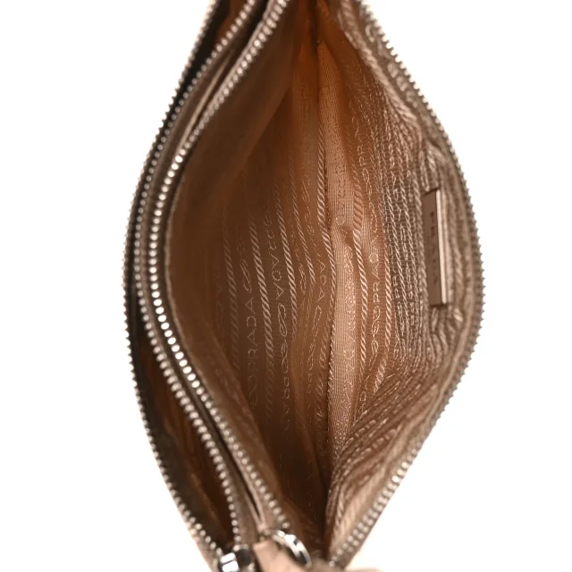 Prada Re-Nylon Saffiano Re-Edition 2000 Double Zip Crossbody Bag Cammeo in Saffiano leather from FASHIONPHILE, photo 5 of 11