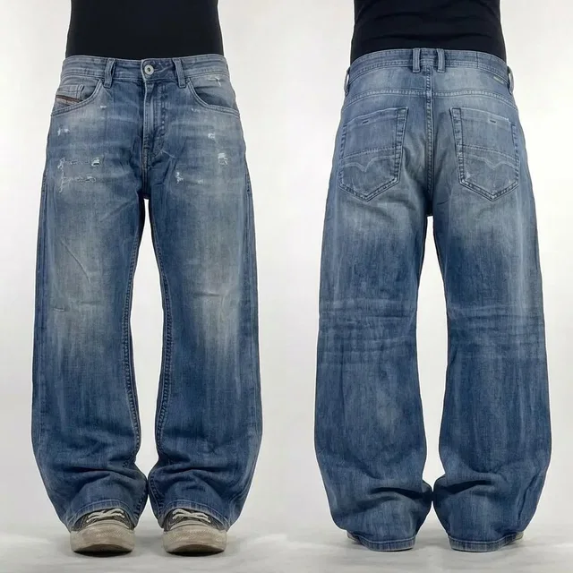Vintage Y2K Diesel Stonewash Skinny Whiskered 2000s Jeans in blue from Grailed