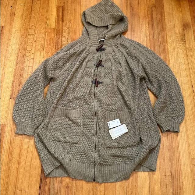 Stella McCartney Stella Maccartney Tan Hooded Cardigan Size 42 Us 6 in brown|neutral Leather from Poshmark