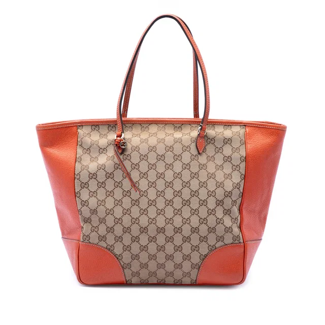 Beige Gucci GG Canvas Bree Tote in Beige Canvas from Designer Revival