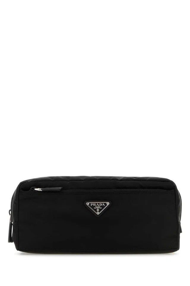 Prada Case Travel Wallet — Black Recycledpolyamide-calfleather in Black Calfskin from HEWI