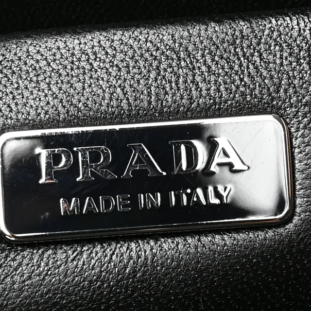Prada City Calfskin Palm Tree Print Light Frame Bag Black Mare in Black Calfskin from FASHIONPHILE, photo 6 of 9