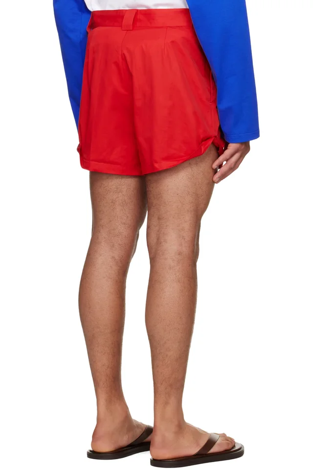 LII Red Rolled-Hem Shorts, photo 3 of 4 from SSENSE