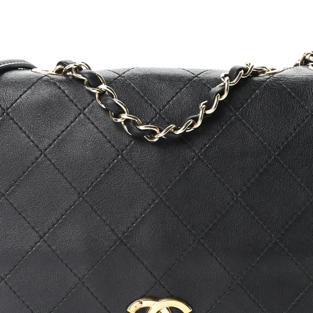 Chanel Stitched Large Flap Black in Black Calfskin from FASHIONPHILE, photo 8 of 10