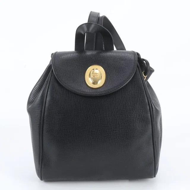 Dior Vintage Leather Backpack Black in Black Leather from The Reluxe