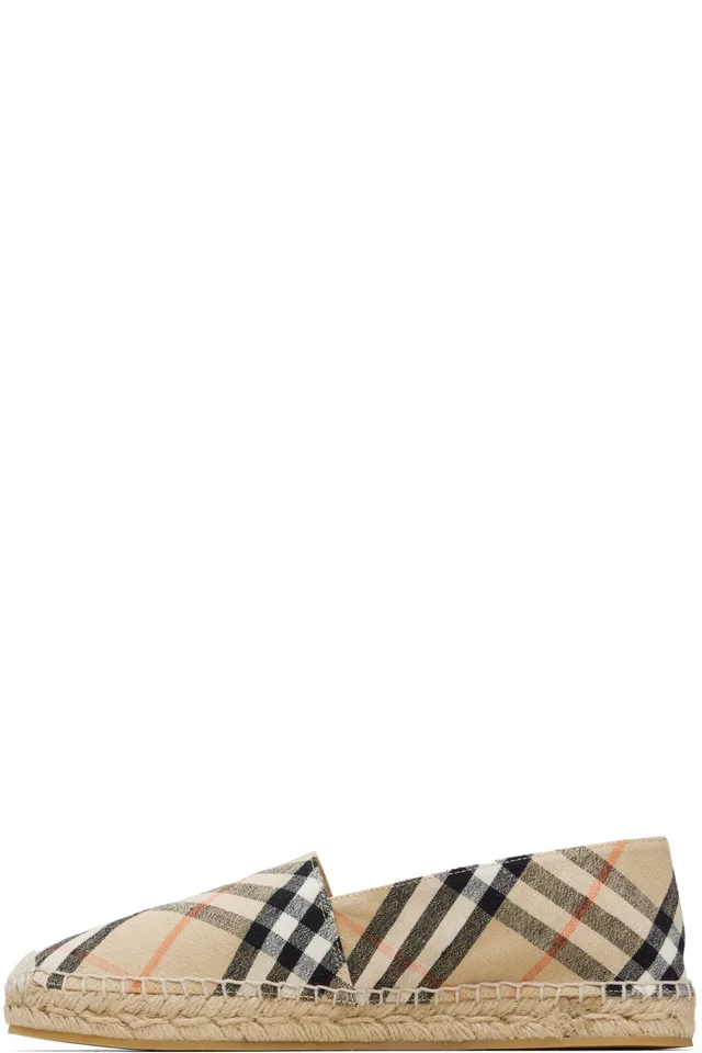 Burberry Beige Check Mews Espadrilles, photo 3 of 5 from SSENSE