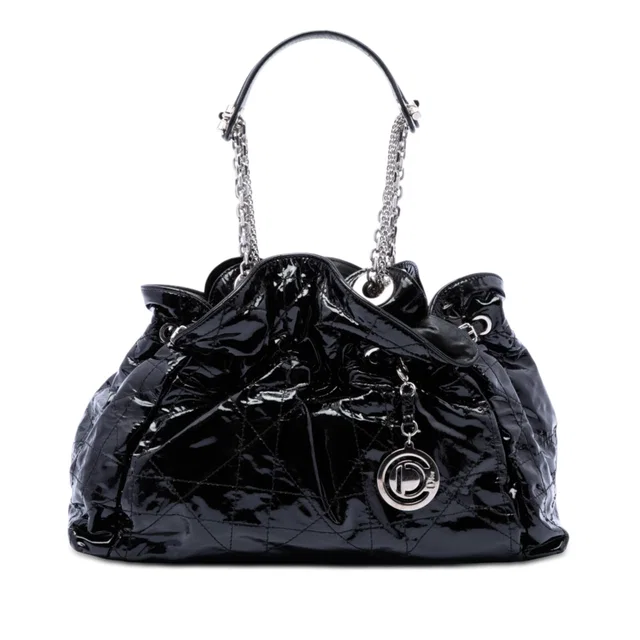 Black Dior Patent Cannage Le Trente Tote in Black Patent leather from Designer Revival