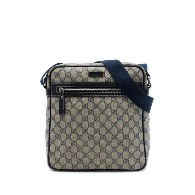Beige Gucci GG Supreme Crossbody in Beige Coated canvas from Designer Revival