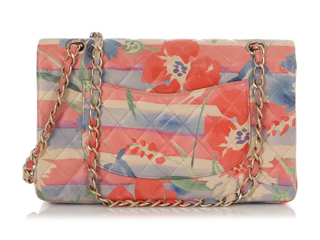 Chanel Medium/Large Watercolor Quilted Lambskin Classic Double Flap in Lambskin from Ann's Fabulous Finds, photo 4 of 9