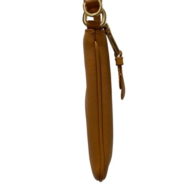 Prada Triangle Plate Soft Grain Leather Shoulder Bag in Brown Leather from LuxUness, photo 4 of 16