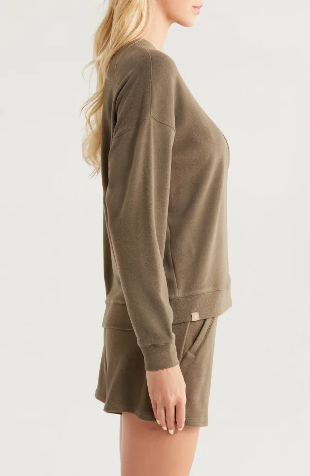 Barefoot Dreams® Malibu Brushed Fleece Pajamas in Green, photo 3 of 6 from Nordstrom Rack