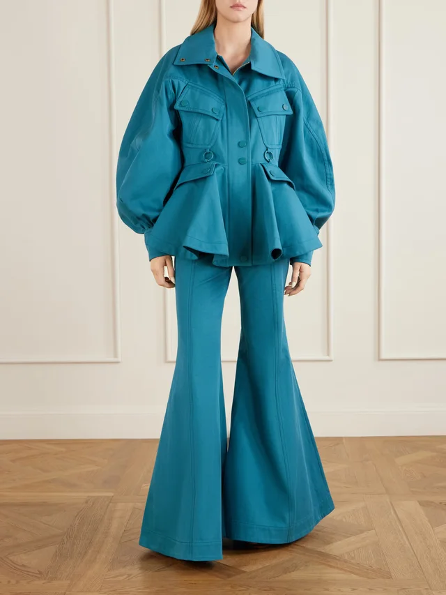 ZIMMERMANN Luna cotton-drill jacket in Blue, photo 2 of 2 from NET-A-PORTER (Canada)