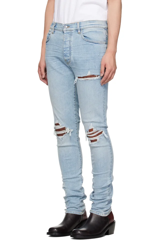 AMIRI Blue Croc MX1 Jeans, photo 4 of 5 from SSENSE