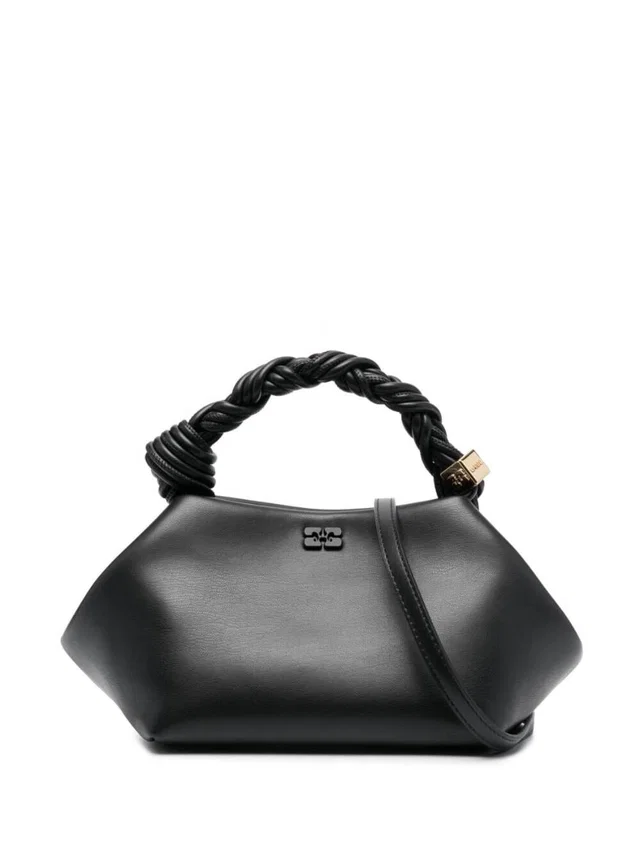 GANNI Bou Shoulder Bag — Black Leather in Black Leather from HEWI