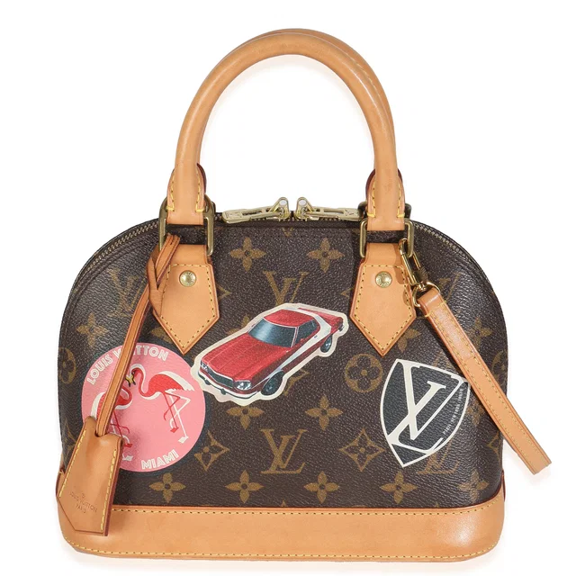 Louis Vuitton Monogram Canvas World Tour Alma Bb Brown Coated Handbag in Brown Coated canvas from HEWI