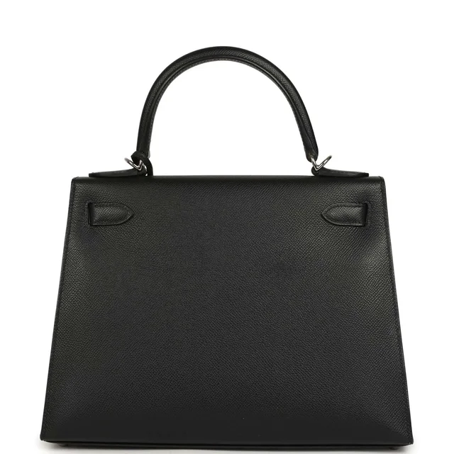 Hermès Kelly Sellier 28 Black Epsom Palladium Hardware in Black Epsom leather from Madison Avenue Couture, photo 4 of 9