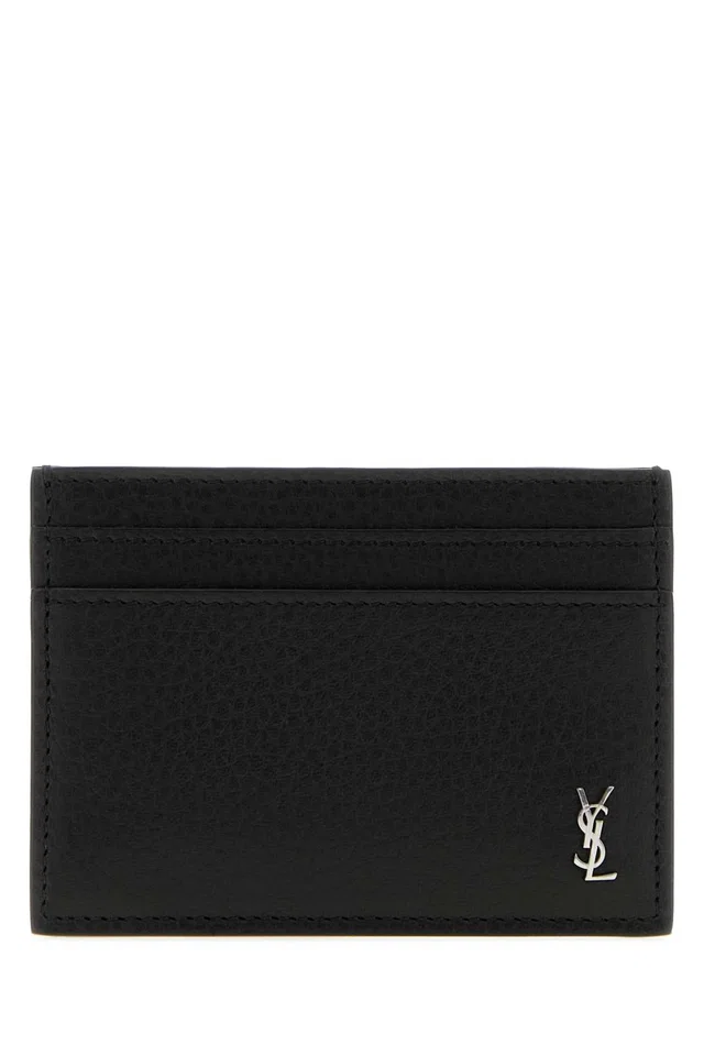 Saint Laurent Leather Card Holder Case — Black Cases in Black Leather from HEWI
