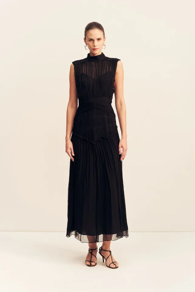 Shona Joy CLEMENCE HIGH NECK MIDI DRESS - BLACK from Shona Joy, photo 1 of 1