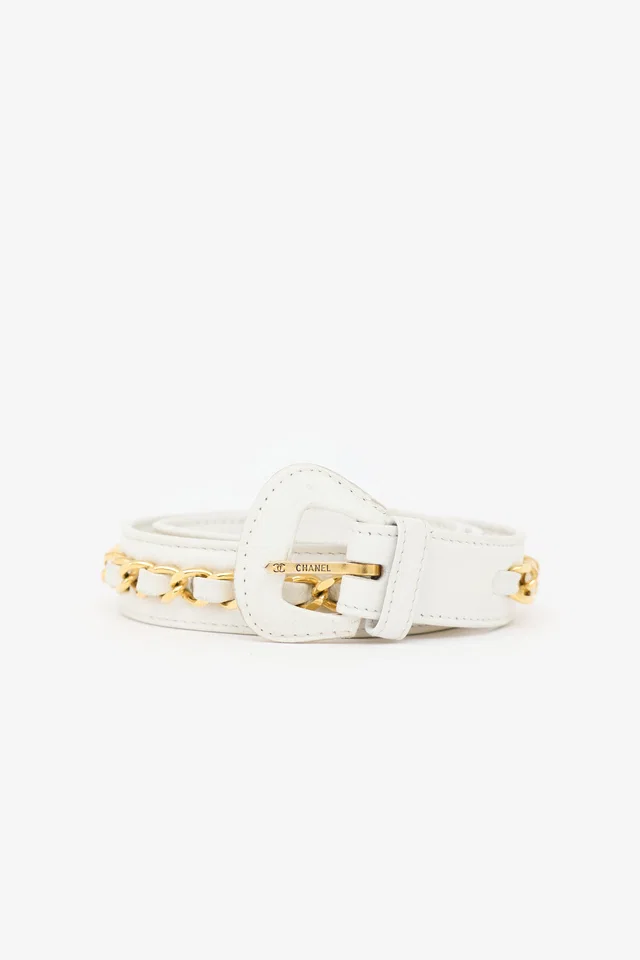 Chanel Leather Braided Chain Belt in Leather from VSP Consignment