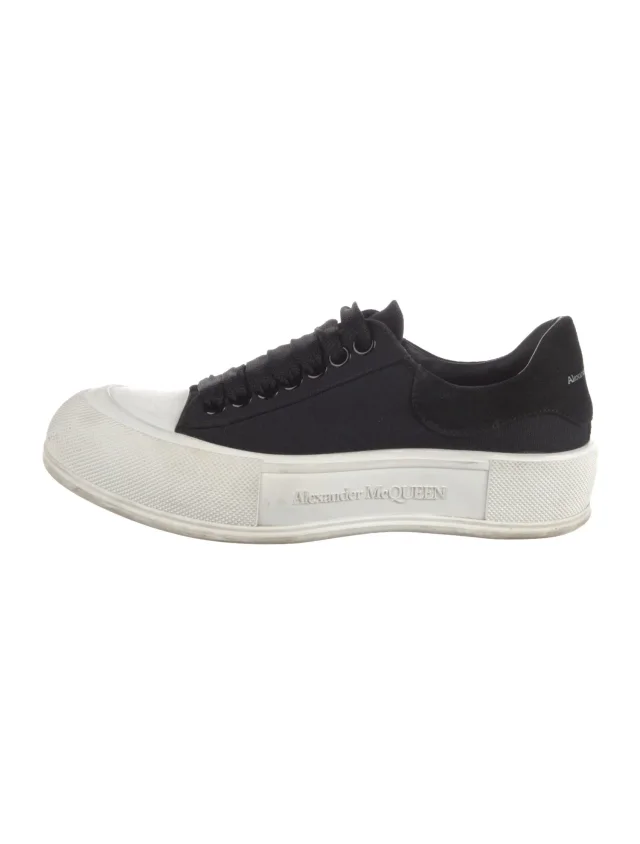 Alexander McQueen plimsoll Sneakers in black Canvas from The RealReal