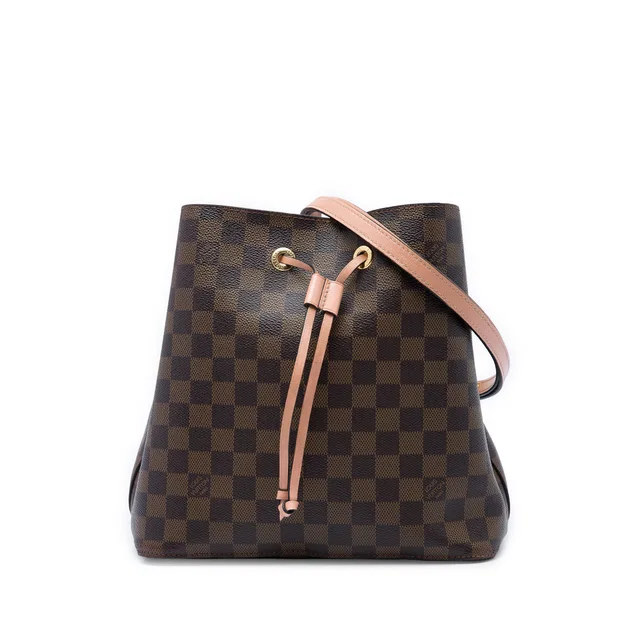 Brown Louis Vuitton Damier Ebene NeoNoe MM Bucket Bag in Brown Canvas from Designer Revival