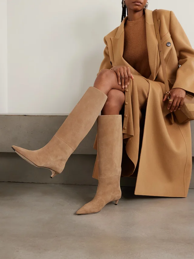 JIMMY CHOO Maxima 35 suede knee boots in Beige, photo 2 of 2 from NET-A-PORTER (Canada)
