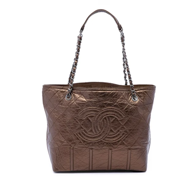 Brown Chanel Distressed Calfskin Shopping In Moscow Tote in Brown Calfskin from Designer Revival, photo 1 of 1
