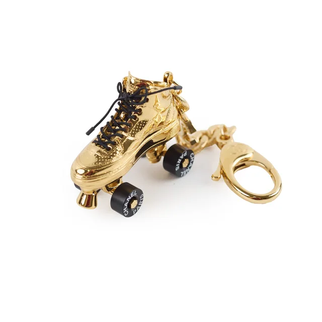 Chanel Tone Roller Skate Bag Charm/Keychain in Gold from The Purse Affair