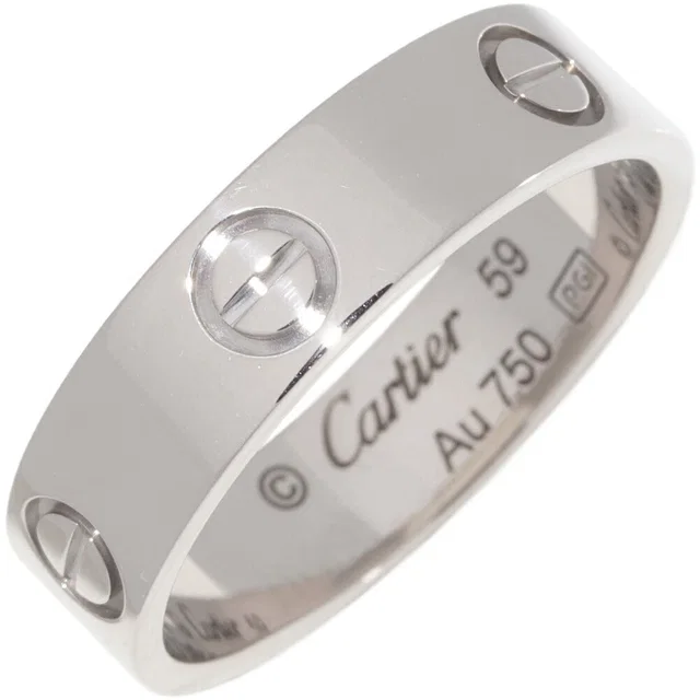 Cartier Love Au750 White Gold Ring Size 59 in White from LuxUness