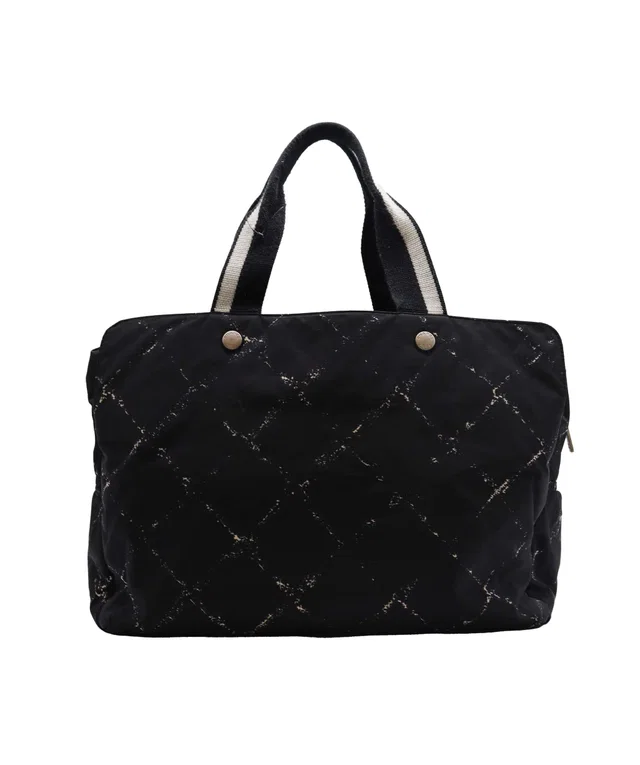 Chanel Black Nylon Travel Tote Bag in Black Nylon from Luxury Promise