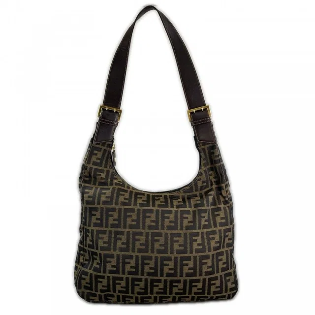 Fendi Shoulder Bag Zucca Canvas Brown Gold in Brown Canvas from The Reluxe