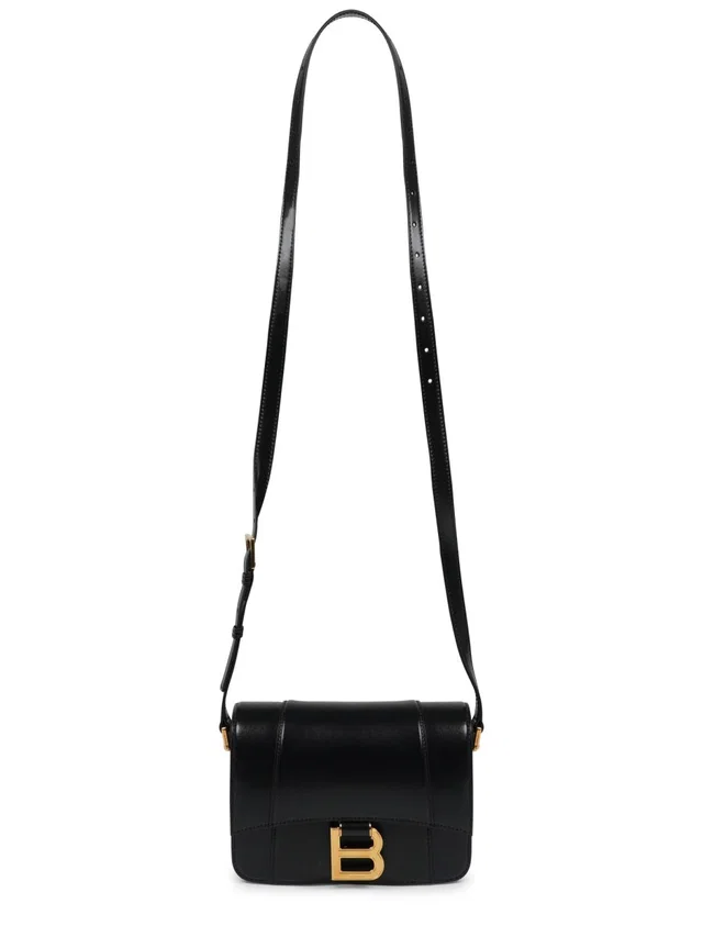 Balenciaga Hourglass Shoulder Bag — Black Calf Skin in Black Calfskin from HEWI