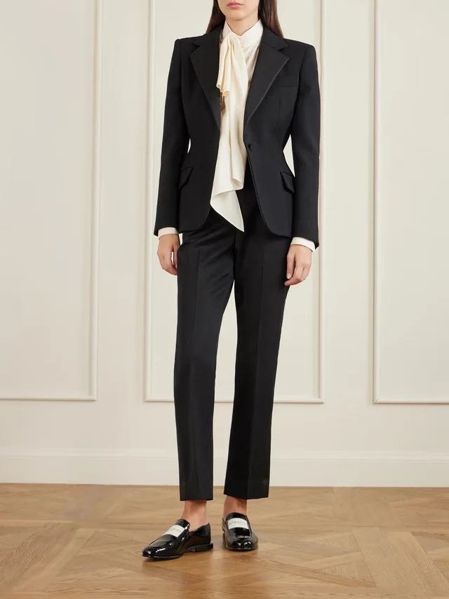 GIVENCHY Pussy-bow draped silk blouse in White, photo 2 of 2 from NET-A-PORTER (Canada)