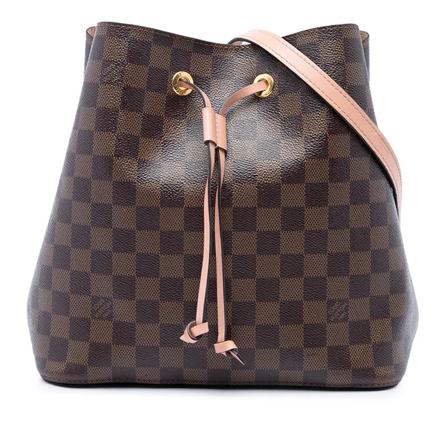 Brown Louis Vuitton Damier Ebene NeoNoe MM Bucket Bag in Brown Canvas from Designer Revival