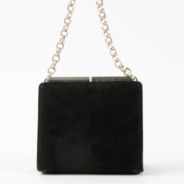 Bottega Veneta Vintage Black Suede Chain Clutch in Black Suede from Labellov, photo 3 of 5