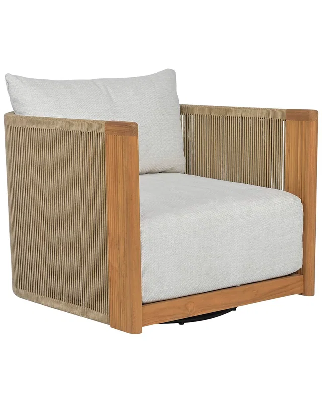 Safavieh Couture Marina Teak Swivel Patio Chair, image 1 of 1 from Rue La La